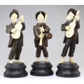 ansamblu de statuete " Klezmer Band". sculptura in fildes si lemn. cca 1900